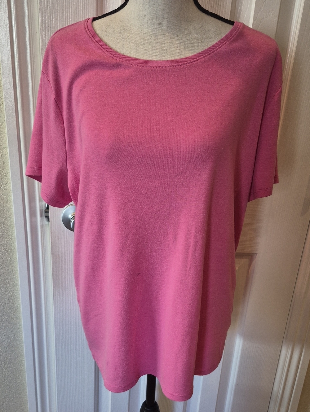 2 Cotton Short Sleeve T-Shirts Pink & Blue XL